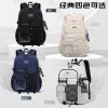 Wholesale of 2024 new cross-border trade boys' primary and junior high school students' schoolbags and high-capacity high school backpacks with reduced burden and spine support Specification image
